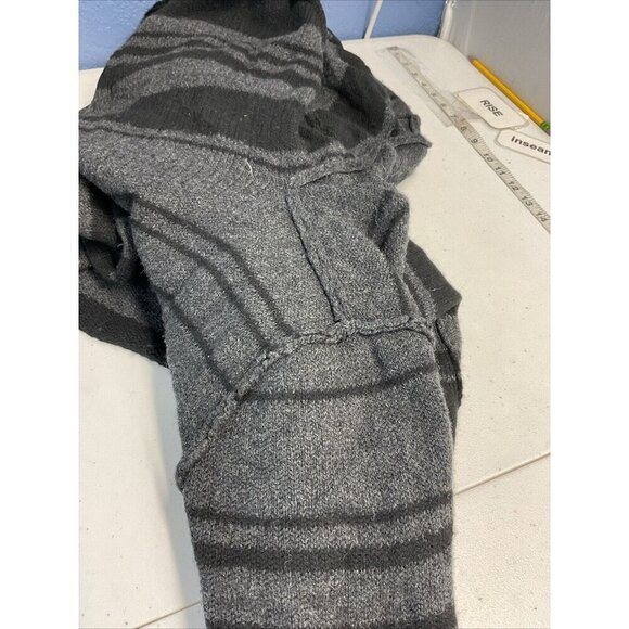 Vince hooded duster Cardigan Size M Black striped Wool Alpaca Cashmere Sweater - Picture 9 of 11